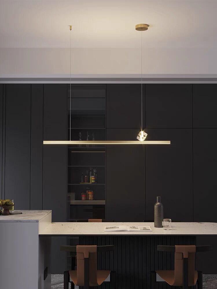 Italiano minimalista restaurante isla de lámpara de lámpara diseñador de lámpara de mesa de cristal de lujo lámpara de comedor de bar