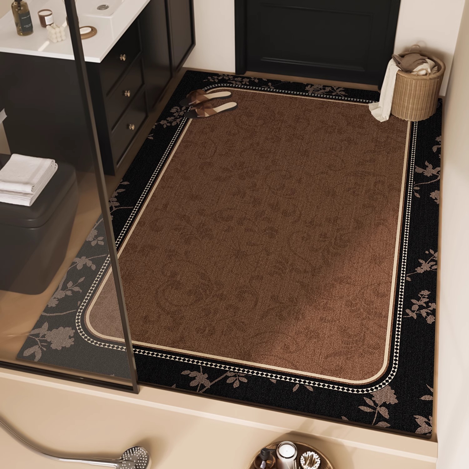 Alfombrillas de baño Alfombrillas de entrada de inodoro antideslizantes y absorbentes de agua