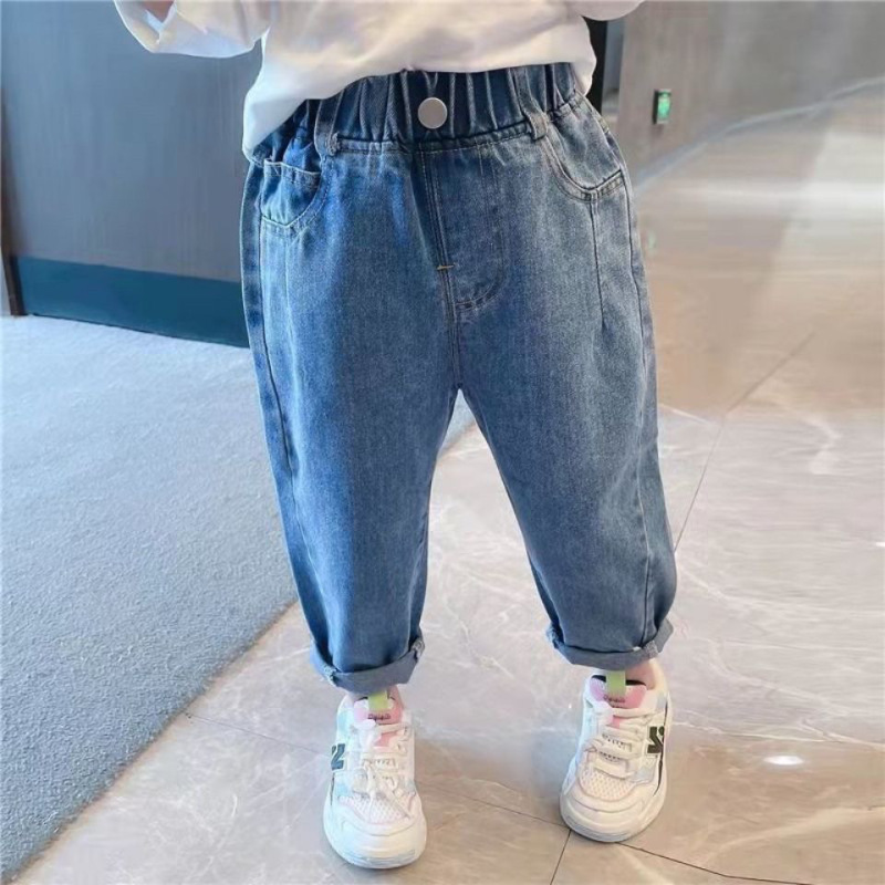 新款韩版百搭宝宝春秋装长裤男女童牛仔裤中小童潮流时髦休闲裤子|undefined