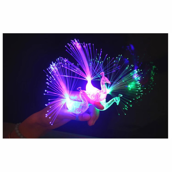 Guangdong goods luminous finger lamp color-changing peacock tail…