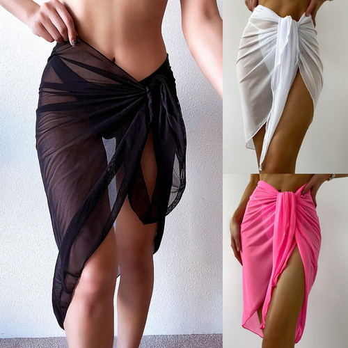 Ladies mesh swimsuit cover-up sheer cover-up shawl skirt half-pants underwear