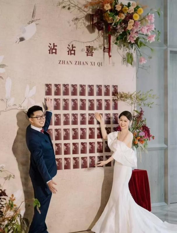 クリエイティブな結婚式の署名、結婚式の喜びを表現した kt ボード、婚約宴会のレイアウト、背景壁、ウェルカムボード、結婚式のインタラクティブな署名エリア|undefined