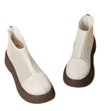 2026 primavera y verano red rojo sólido hueco sandalias de suela gruesa cómodas zapatos de moda de mujer con cabeza redonda