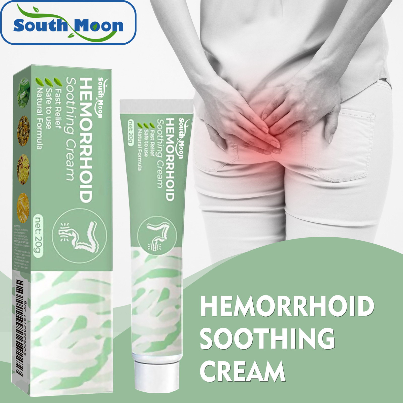 South Moon Body Care Cream Gentle Application on the Anal Skin to Moisturize and Provide Daily Care
