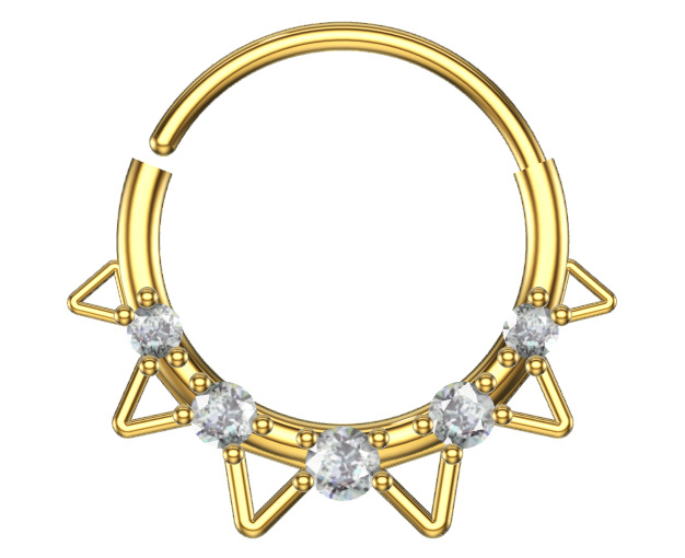 Piercing naso zircone fiocco e orecchie di gatto in rame gioiello_voghion.com