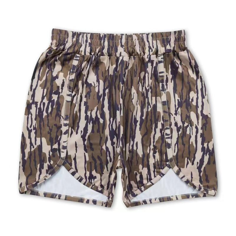 2025 European and American Cross-Border Women's Clothing Independent Station International Station Amazon Camouflage Boxer High Waist Shorts
