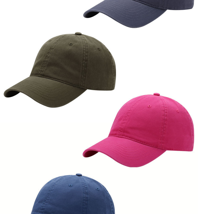Combed Cotton Baseball Cap Solid Color Water Washed Hat Simple Trendy Duck Bill Cap Outdoor Popular Versatile Soft Top Sun Visor Hat