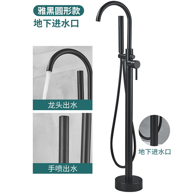 Customizado todo cobre frío y caliente piso bañera de grifo de cilindro vertical barril vertical pared de cuenca fábrica al por mayor