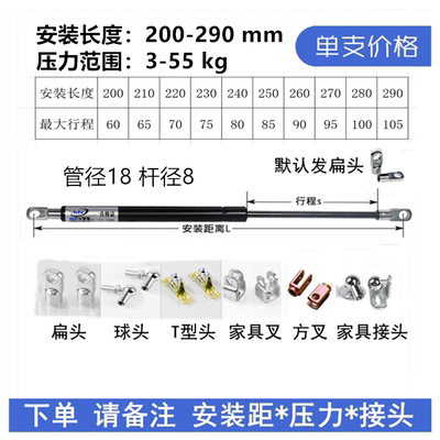 18-8/200-290mm 설치 길이를 참고하십시오.