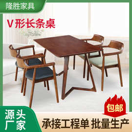 北欧实木方桌客厅咖啡馆奶茶店民宿餐桌茶几小户型家用椿木桌子