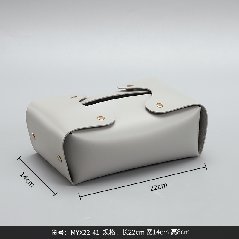 Best West High-end Light Luxury Rivet Leather Tissue Box Home Bedroom Soft Tissue Paper Box Decoration