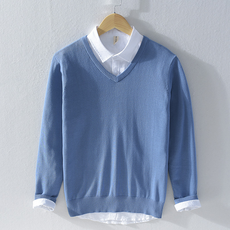 Autumn and Winter V-Neck Sweater for Men, Fleece-Lined Suit Base Knit Sweater, V-Neck Business Formal Casual Men's Wear Autumn and Winter V-Neck Sweater for Men, Fleece-Lined Suit Base Knit Sweater, V-Neck Business Formal Casual Men's Wear