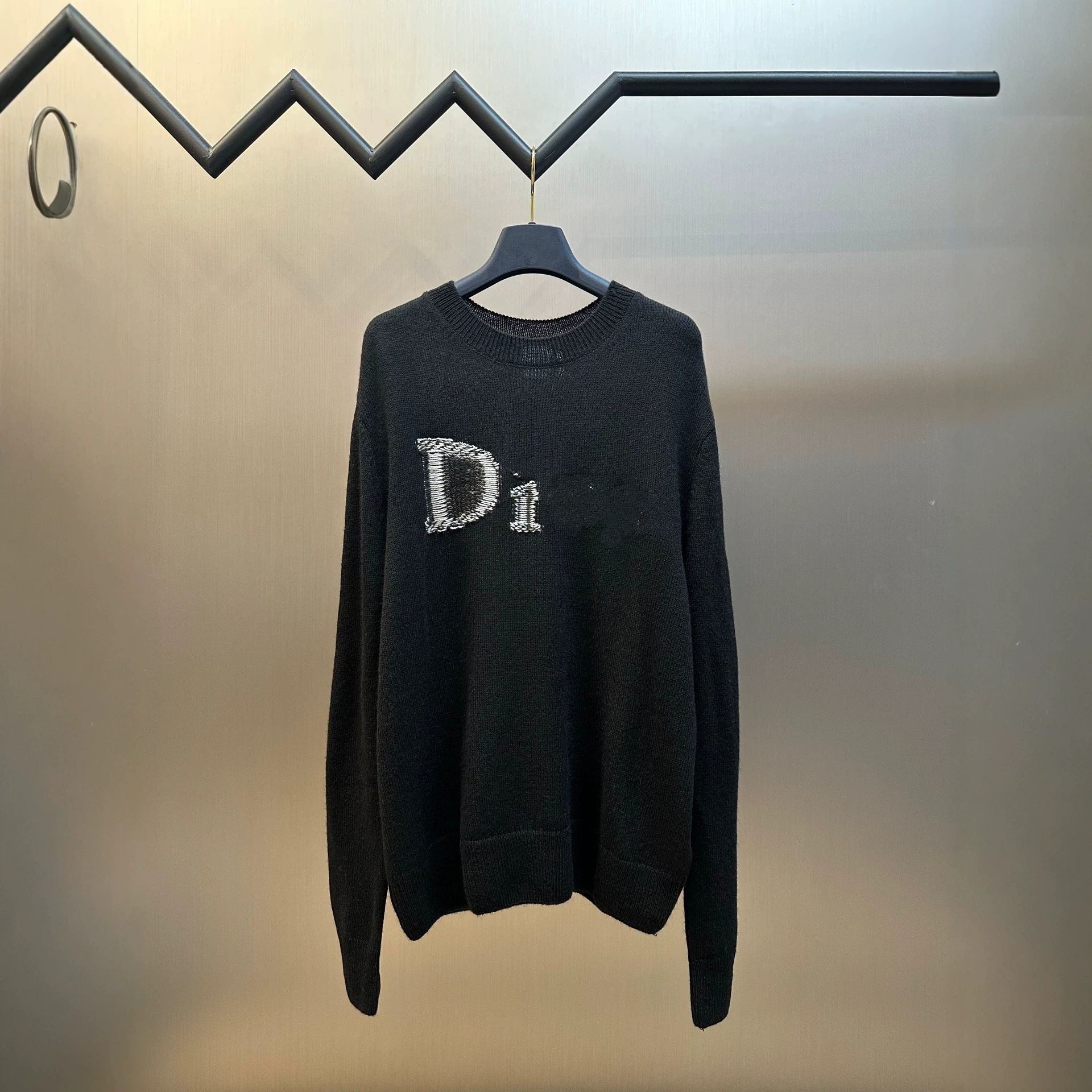 正确版原标现货D家26SS羊毛字母提花logo圆领羊绒针织衫男款