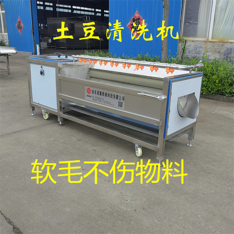 毛棍清洗机 U型毛辊土豆清洗设备 净菜深加工设备 软毛物料
