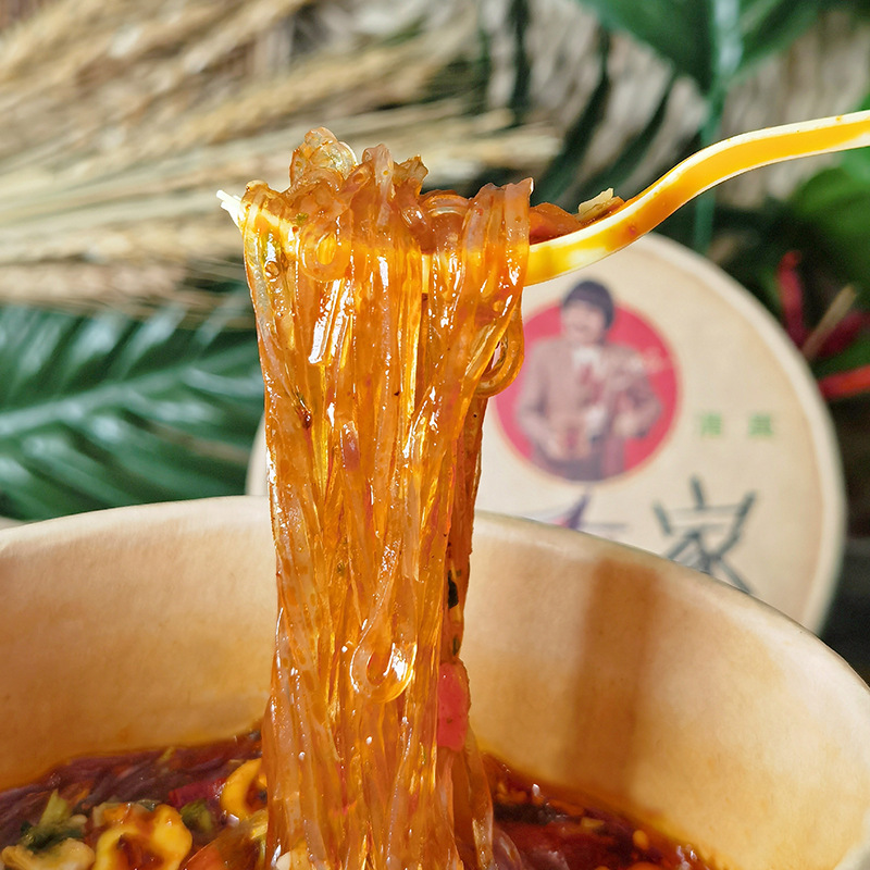 Hi Chiya Acidic and Spicy Rice Noodles 143g*12 Carton Pack Sweet Potato Noodles Loachia Noodles Leisure Snacks Convenient Quick Meal Night Snack