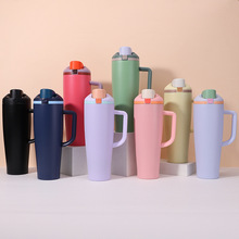 新款40oz简约手柄冰霸杯304双层不锈钢保温杯便携随行弹跳吸管杯