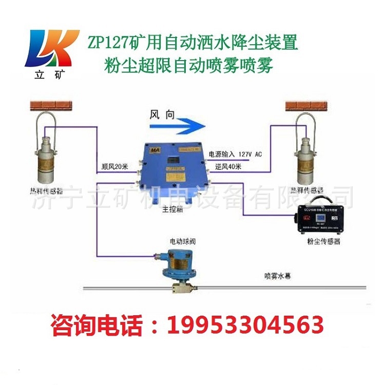 矿用粉尘浓度超限自动洒水降尘装置红外光控自动喷雾装置