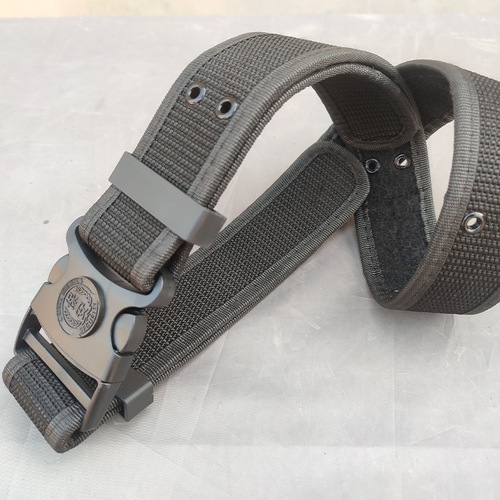 Security officer uniform outer belt buckle tactical training soft webbing student military training thick woven belt waist cinch