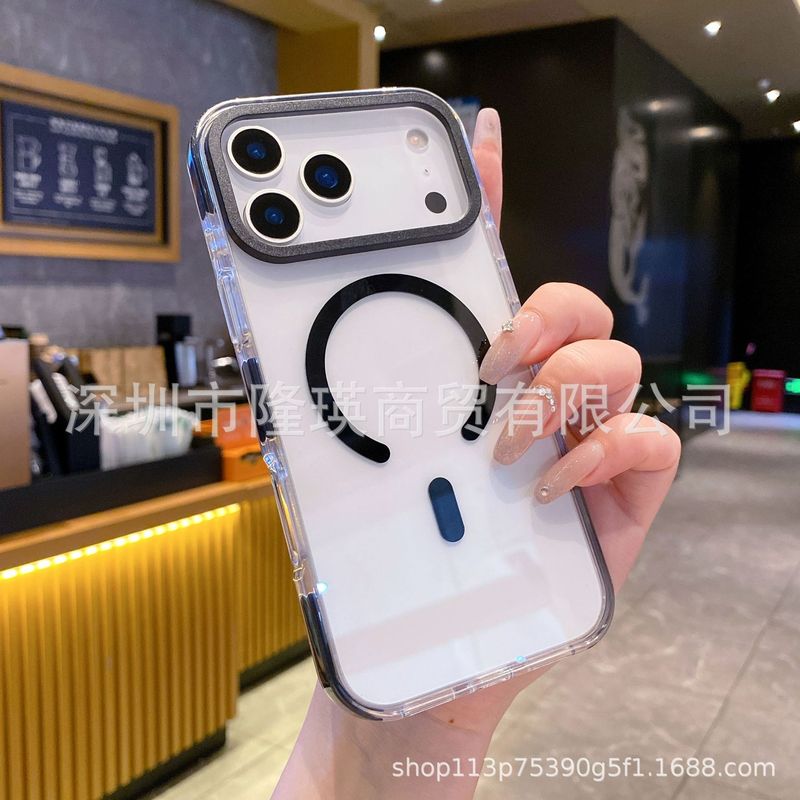 适用苹果17双色亚克力2.0磁吸iPhone17PROMAX透明手机壳17PRO果冻|undefined