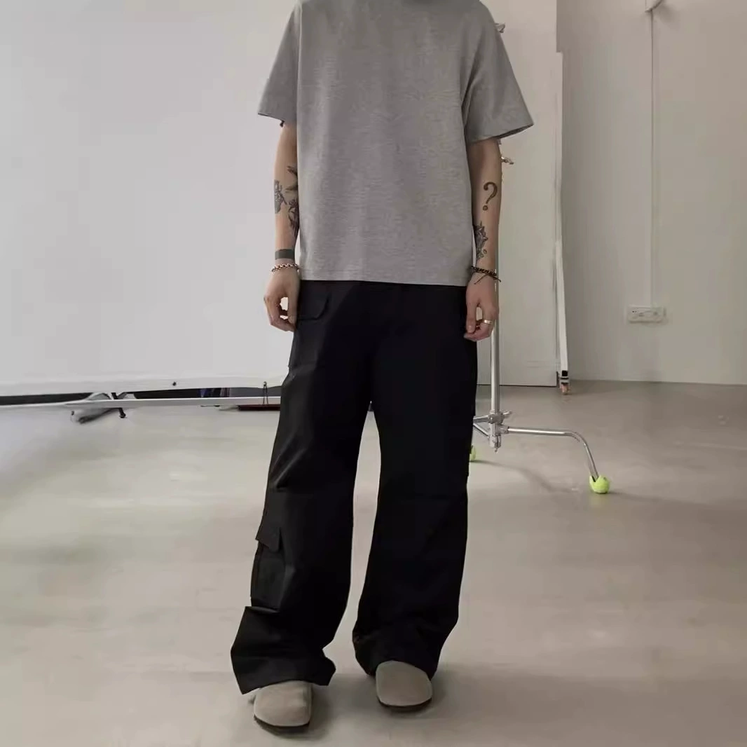 Летние тонкие брюки свободного кроя, oversize, корейский стиль, свободный силуэт