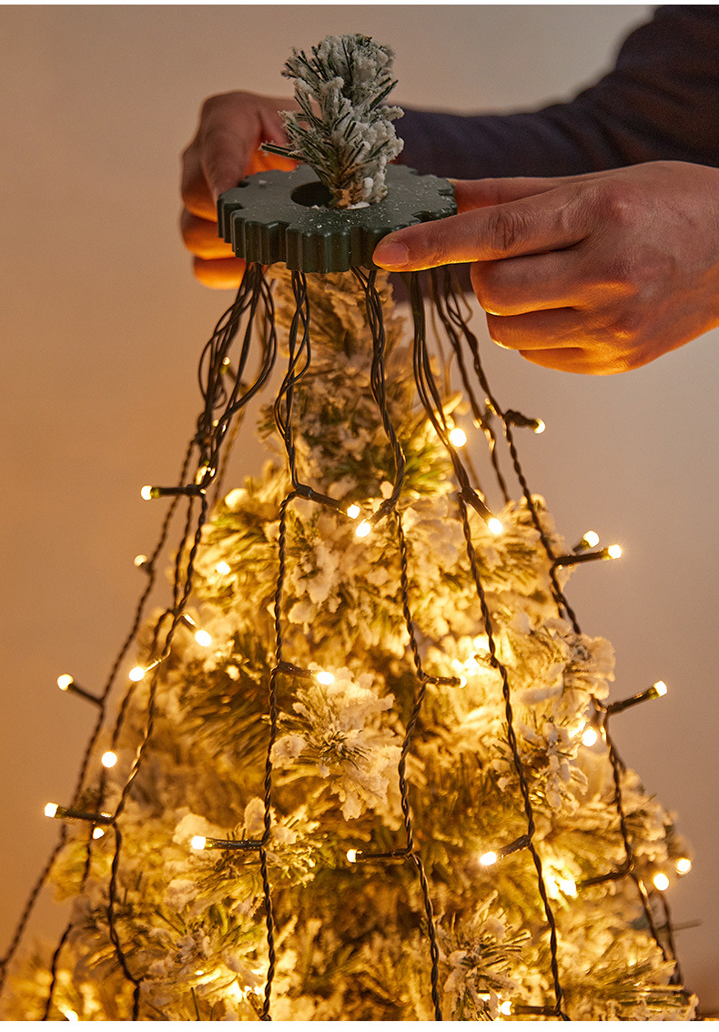 Luce circolare a LED di alta qualità per la cima dell'albero di Natale, luce a LED a bassa tensione con pentagramma, cascata, albero sospeso, stringa di luci a LED_voghion.com