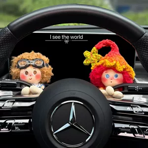 Roll-up small freckle car dashboard decoration, interior windshield wiper, turn signal, doll decoration, figurine, cute for girls