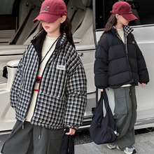 女童棉服外套冬装2025新款大童洋气加厚羽绒棉袄冬季儿童装双面穿