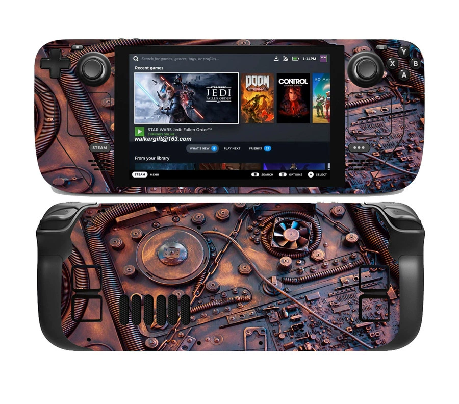 Новая наклейка-рукоять для Steam Deck игрового портативного устройства, защитная цветная пленка против царапин, без следов, матовая виниловая