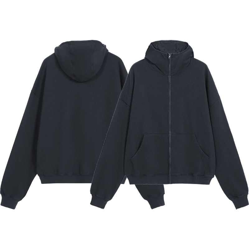 Otoño e Invierno nuevo archivo lejano ninja cubierta versátil color sólido de los hombres suéter con capucha cremallera abrigo