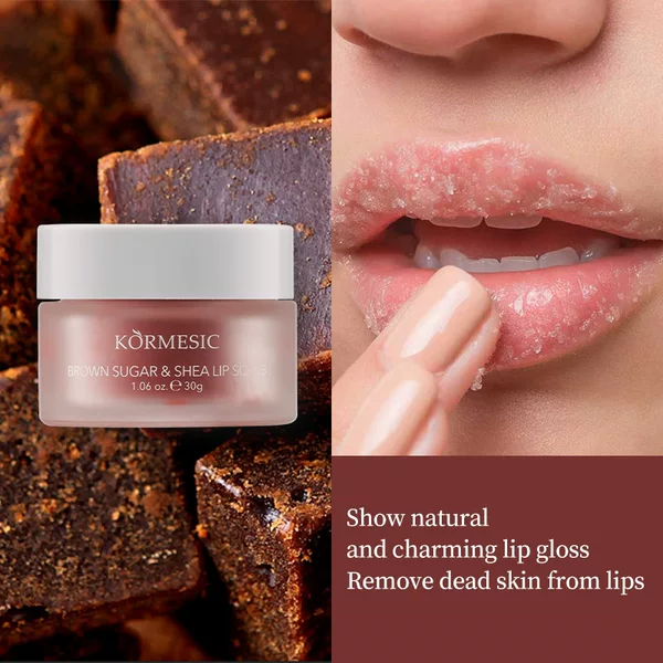 Cross-Border Export Kormesic Brown Sugar Plant-Based Lip Scrub Lip Scrub Hydrating Manufacturer Direct Sales
