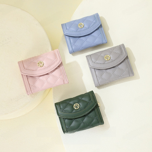 Pierre Louis New Mini Zippered Purse Fashion Tri-fold Embroidered Wallet High-end Coin Pouch