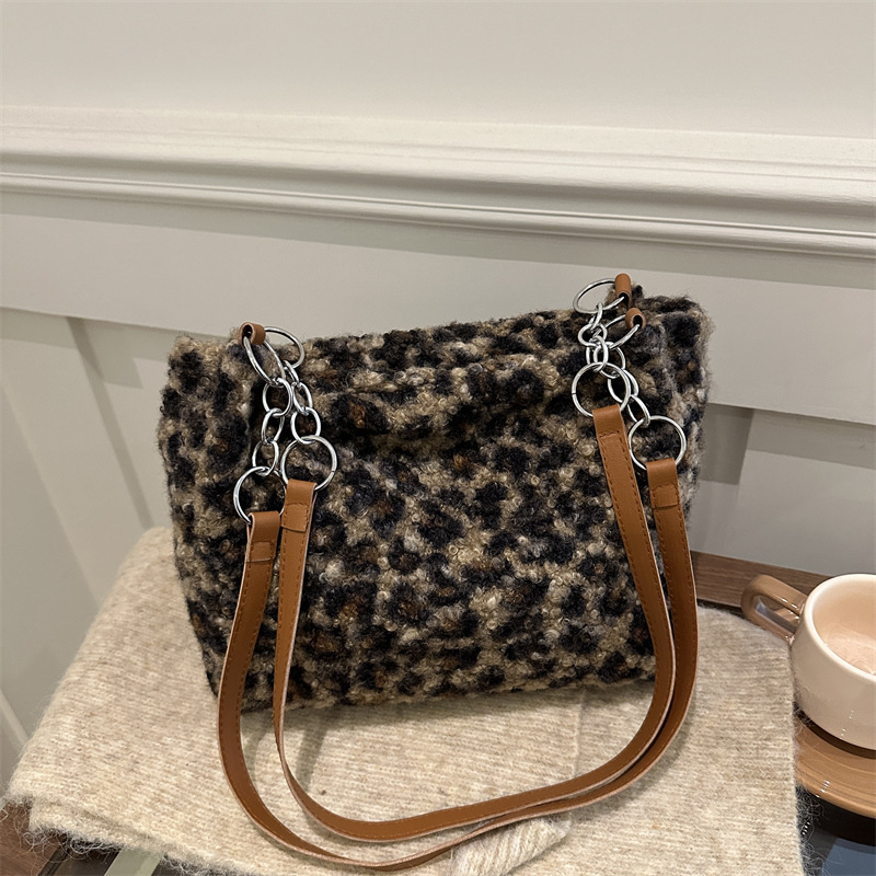 Leopardo estampado de moda moda simple bolso casual bolso de mujer bolso de hombro portátil bolso axilar