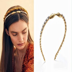 New Arrival European & American Style Retro Metal Double-Serpent Headband for Women | Wholesale Stylish Headwear with a Unique European/American Flair
