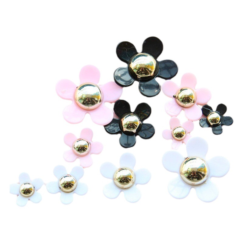 Flor de Margarita de acrílico Flor de cinco pétalos DIY accesorios de la cáscara del teléfono móvil oído Stud Crocs agujero zapatos accesorios de la joyería