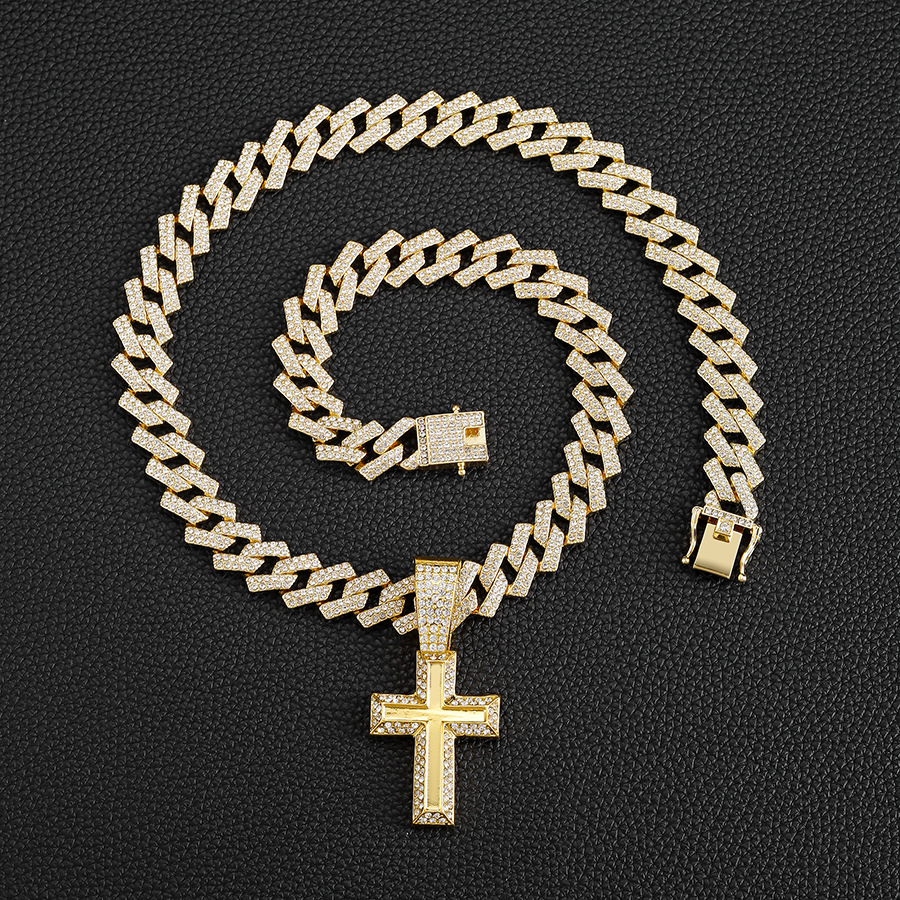 Hip-Hop Retro Cross Zinc Alloy Men's Pendant Necklace display picture 6