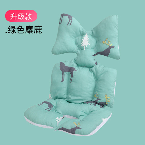 两面用婴儿车垫批发分腿式宝宝餐椅推车垫子加厚透气棉垫推车配件