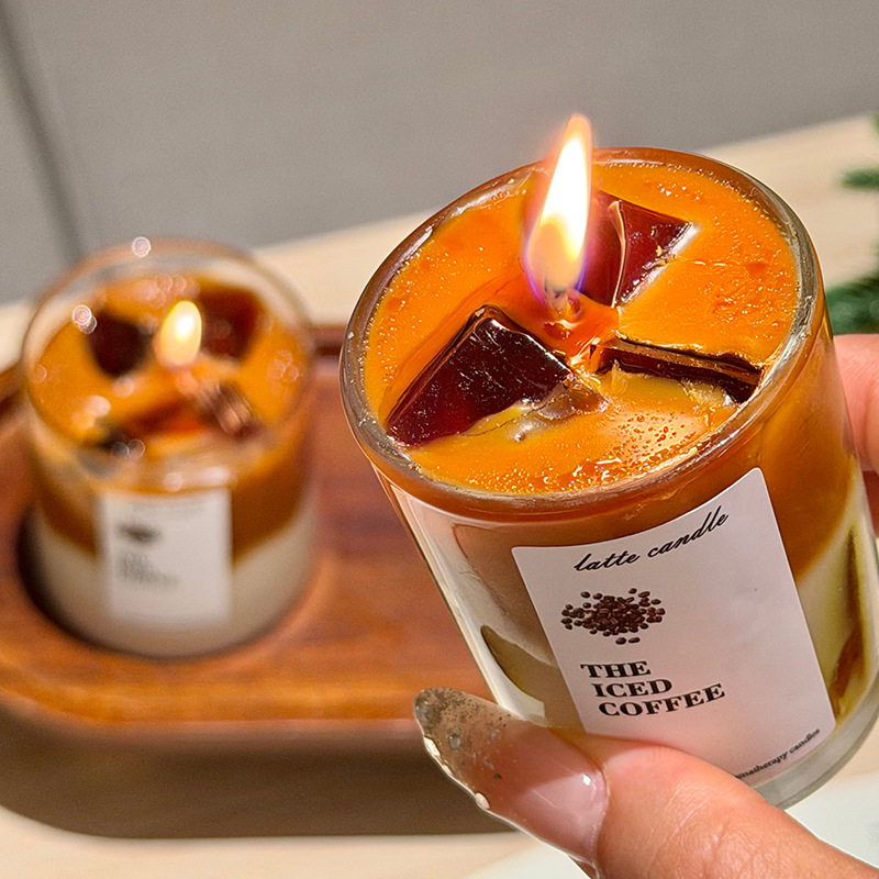 Café helado con frutas de doble color fragancias fotos adornos festivos regalo de mano con frutas de aroma