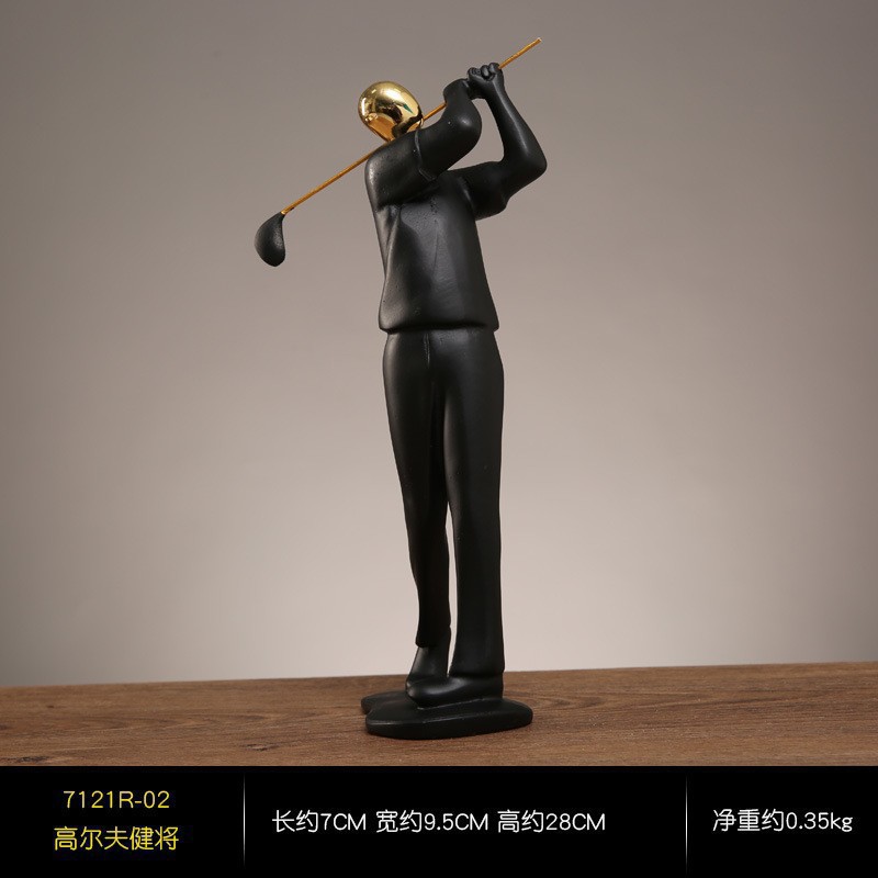 7121R-02-Jugador de golf-Cabeza de oro