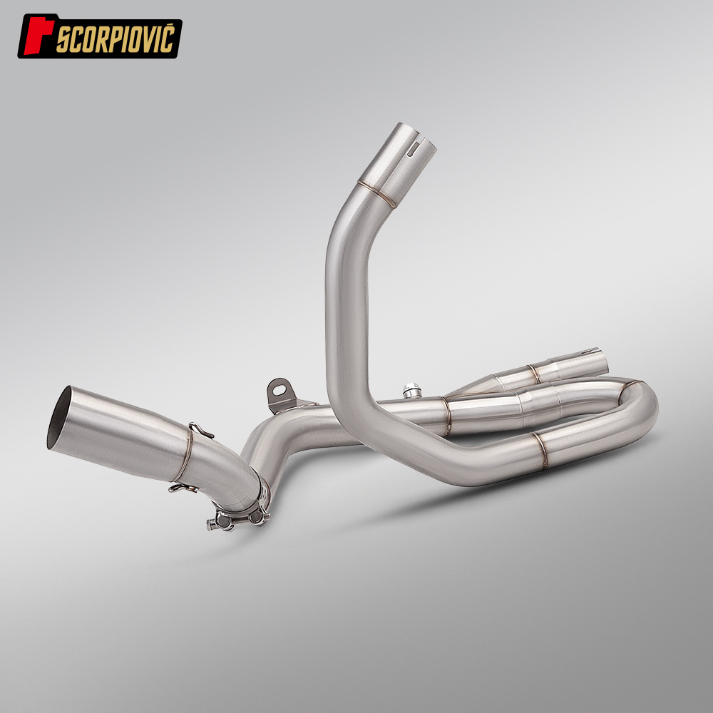 Motorcycle modification for SV650X: Stainless steel split front exhaust pipe suitable for SV650, 2016-2026