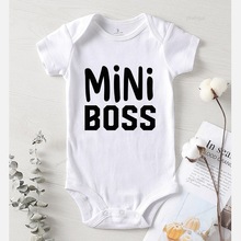 mini bos爬服字母印花婴儿ins纯棉哈衣哈衣连体衣一件代发速卖通
