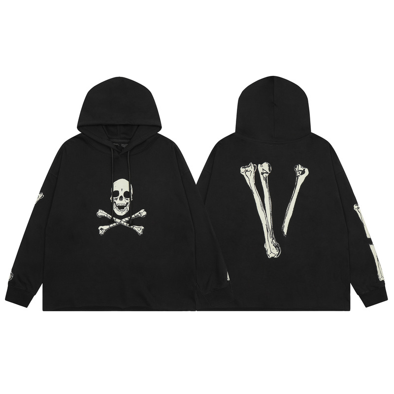 2023 autumn and winter New V @ LONE skull big V-shaped female hooded sweater for men and women same style wholesale delivery