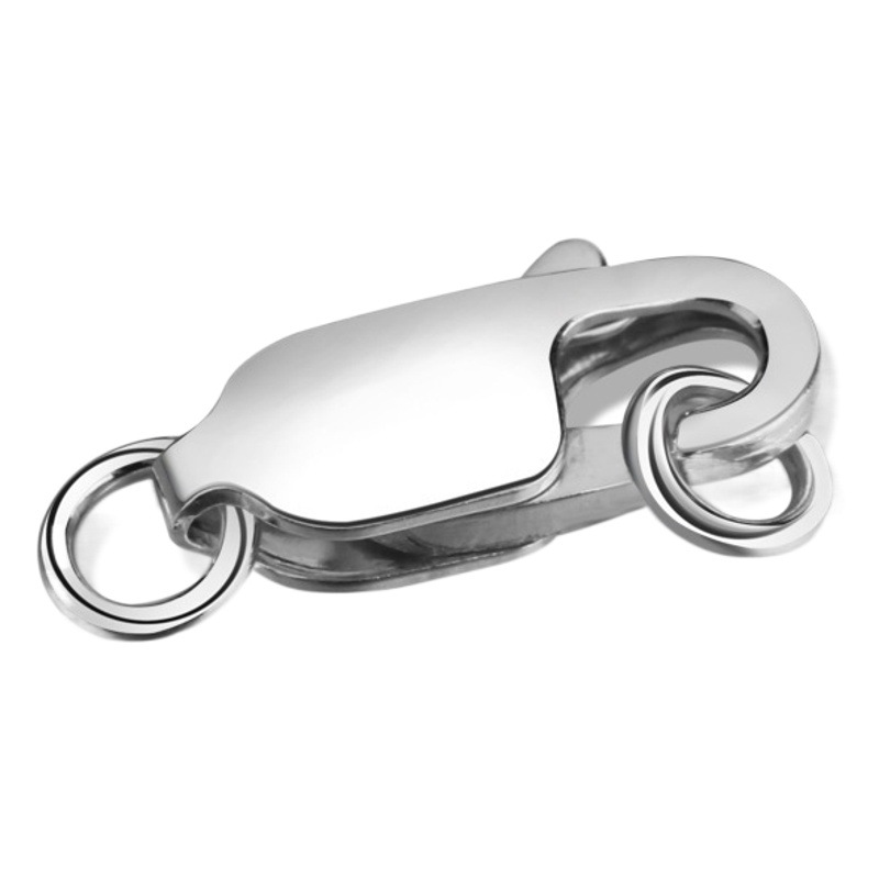 S925 plata esterlina collar de perlas de cadena hebilla conector de cola de pescado cuadrado primavera langosta hebilla pulsera hebilla accesorios de bricolaje image 1