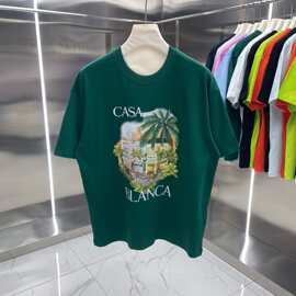 Casablanca卡萨美式潮牌网拍短袖男士情侣ins夏季超火T恤女上衣短