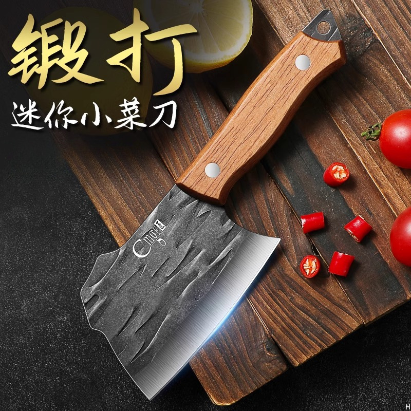 Cuchillo de frutas forjado pequeño cuchillo de cocina doméstico pequeño mini con cuchillo de comedor ultra afilado cuchillo de barbacoa de acero inoxidable al aire libre