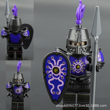 中古狮王城堡系列黑鹰骑士人仔VP126-129龙骑士与地下城拼装积木
