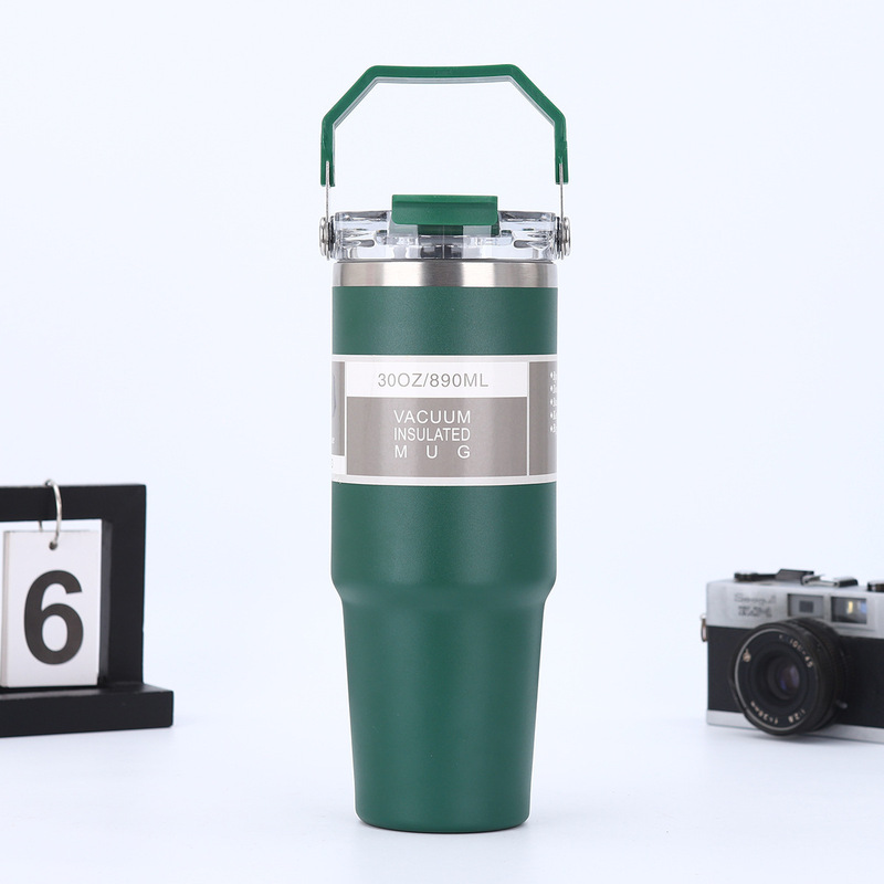 東南アジアアメリカンスタイル 20oz30oz カーカップポータブルシングルおよびダブルドリンク透明カバーアイスバ 304 ステンレス鋼魔法瓶カップ|undefined
