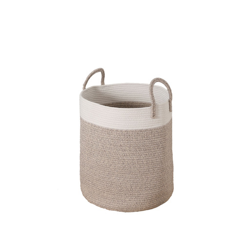 Japanese-style cotton rope woven storage basket round debris storage box cotton cord with handle dirty clothes basket toy basket organizing basket