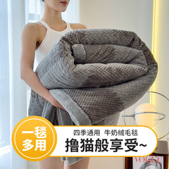 无印风A类加厚牛奶绒毛毯超柔法莱绒秋冬保暖床单办公室午睡毯子