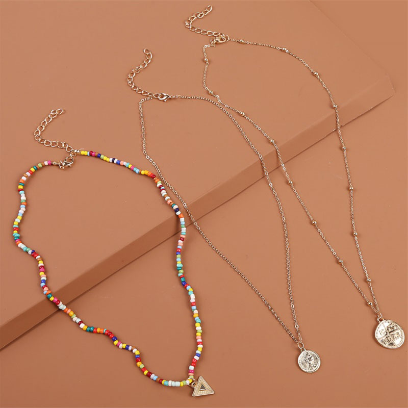 Collier Multicouche En Perles De Riz Fait Main Bohème display picture 5