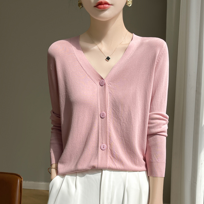 Cross-Border Ice Silk Knitted Cardigan Thin Women's Outerwear with Suspender Skirt 2025 New Summer Fashion Loose Top for Women